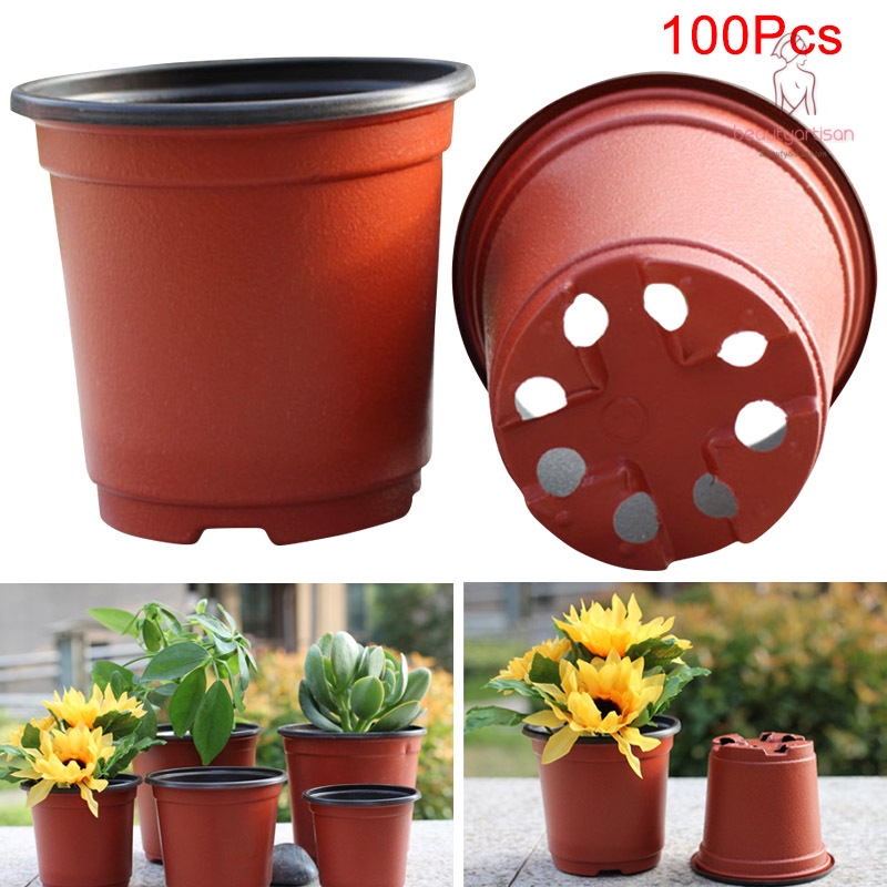 20/50/100pcs 100pcs Plastic Nursery Pot Plant Seedling Pouch Holder
