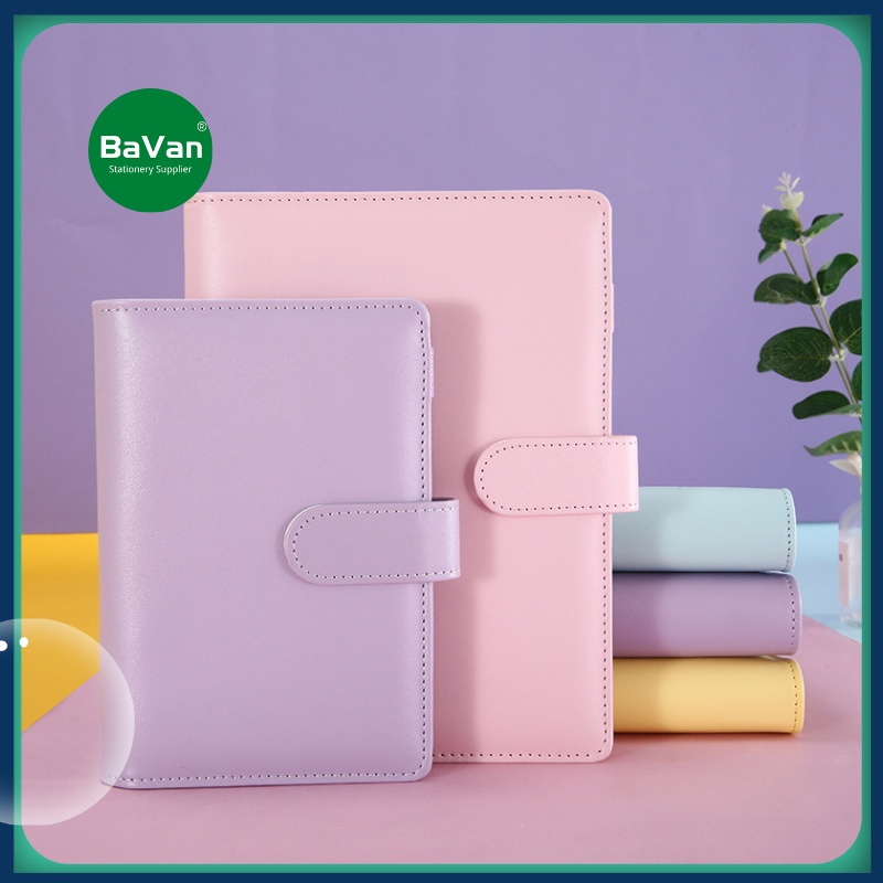 BAVAN 4 Pcs Photocard Binder Album Leather PU A5 Macaron Binder School