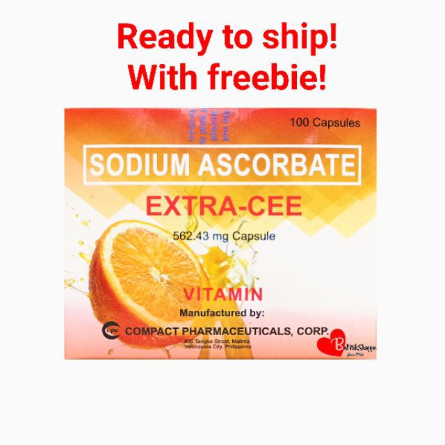 With Free ExtraCee Sodium Ascorbate (Vitamin C like Fern C) 500mg 1 Box (100 Capsules) FDA