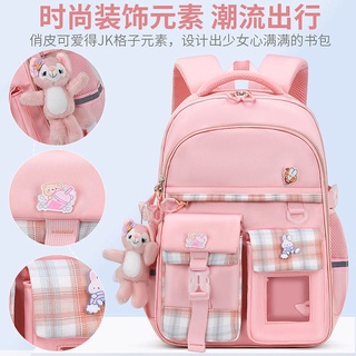 Reduce Burden School Bag✽Cai Cai Korean Version Children's Cute Schoolbag Primary Students Girls 2-3-4-5 Grades Reduction bag for kids  school bag