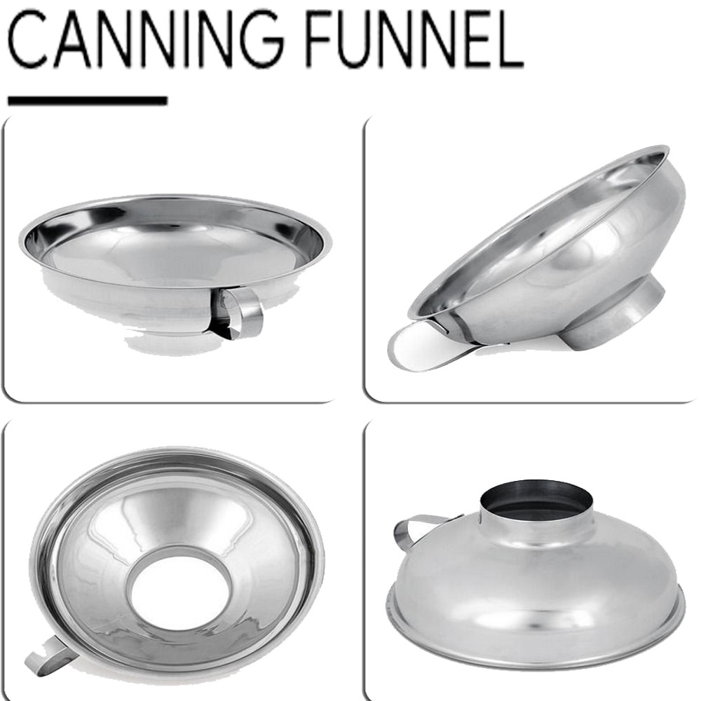 Canning Funnel Stainless Steel Wide Mouth Canning Funnel Hopper Filter