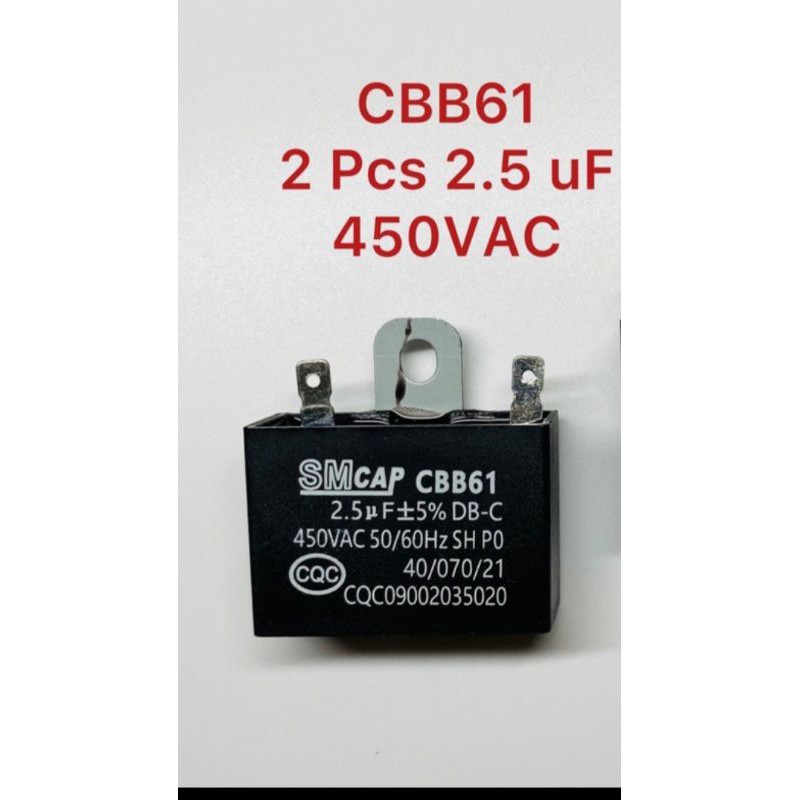 2 Pcs 2.5uF 450VAC CBB61 Electric Fan Capacitor Shopee Philippines