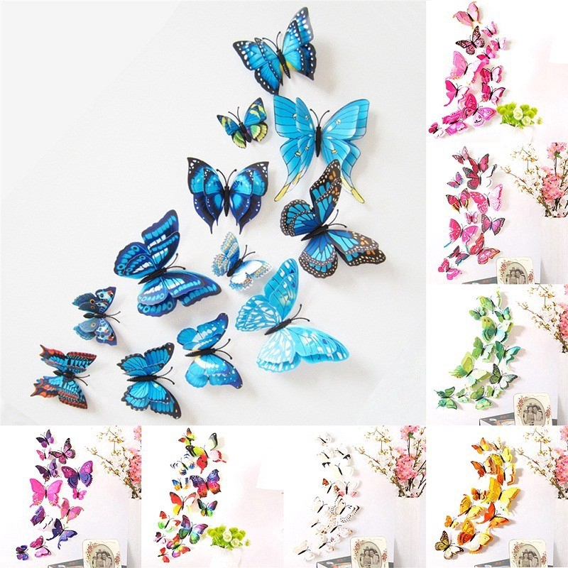 3D Butterflies stickers 18 pcslot Butterfly Wall Art Butterfly Art Butterfly Decoration butterfly Wedding 3d Wall Butterflies!