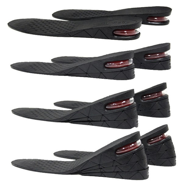Unisex 4-Layer Air Cushion Height Increase Heel Insoles Heel Taller Lift 9cm