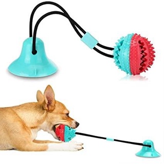 SMART DOG Suction Cup Dog Toy, Self-Playing Tug of War Dog Toy with Chew Rubber Ball, Dog Rope