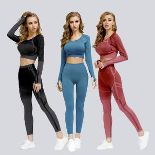 3 Piece Seamless Yoga Set Female Sport Gym Clothes Women Yoga Pants Sports  Bra Full Zip Crop Top Long Sleeve Workout Clothing | Shopee Philippines