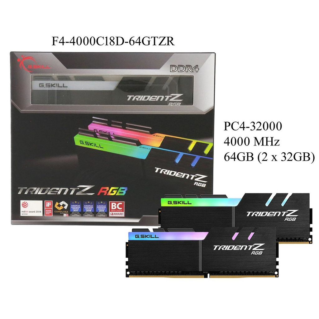 22779円 全品最安値に挑戦 G.SKILL TRIDENTZ RGB 32G×2 64G CL18 DDR4