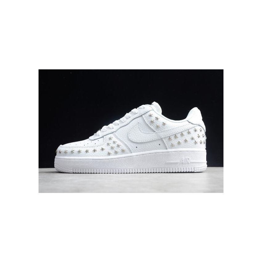 white studded air force ones