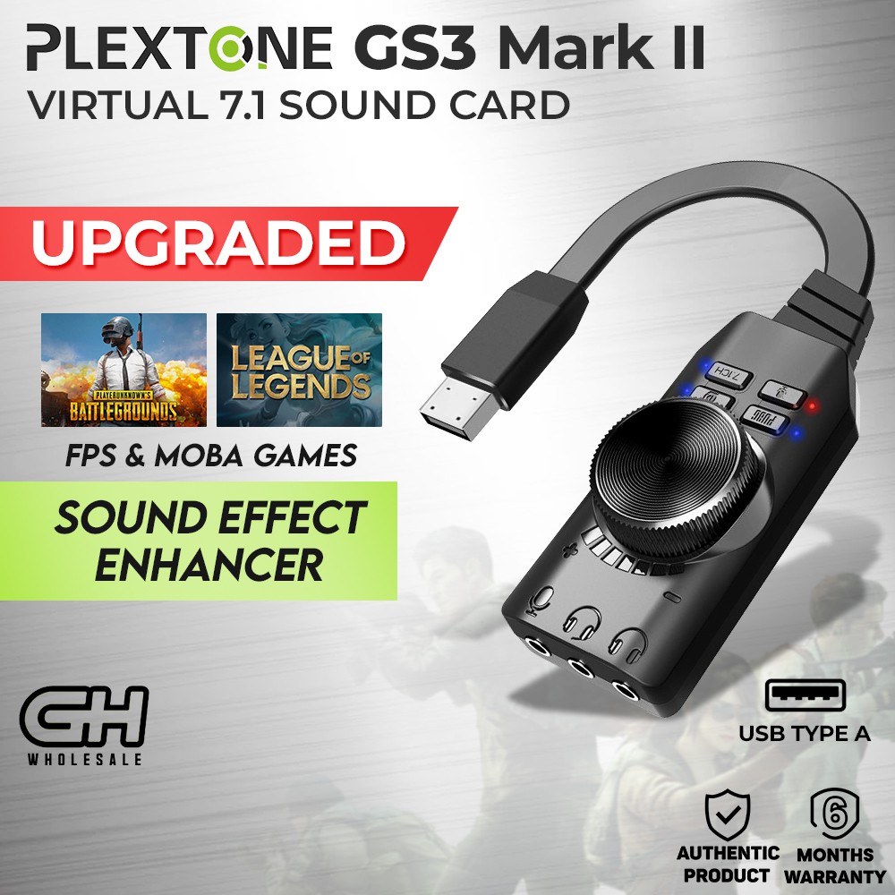 Plextone Gs3 Mark Ii Virtual 7 1 Ch Usb 3 5mm Audio Jack Gaming Headphones Stereo Sound Card Adapter Shopee Philippines
