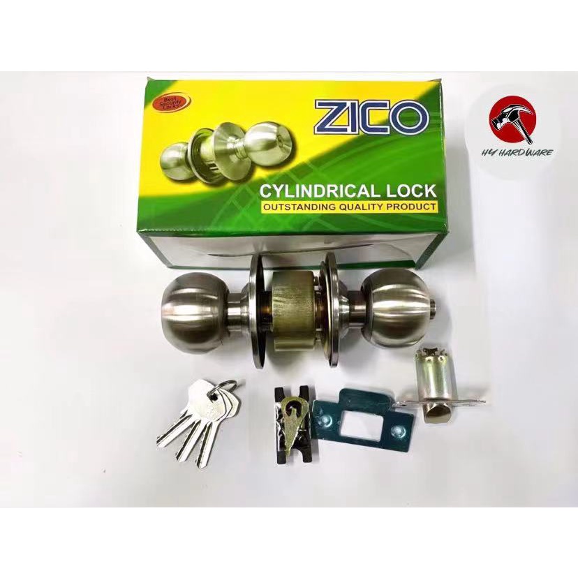 Zico Cylinder Door Lock Entrance Lock Set Tombol Pintu 60mm Backset
