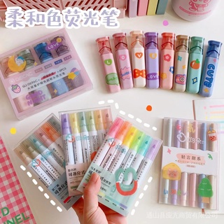 【COD & Ready Stock】Paint Marker Waterproof Paint Marker Pen Drawing Mark Pen ((Buy All 10 Pens Get 5 Free) Soft Tip Highlighter Light Color Students Use Key Points Double-Headed Marker Pen Large-Capacity Handbook Watercolor Note