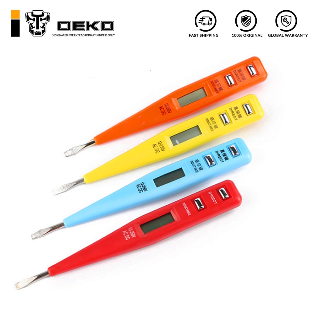 Deko Gj134 Electric Multifunction Digital Voltage Test Pen Shopee