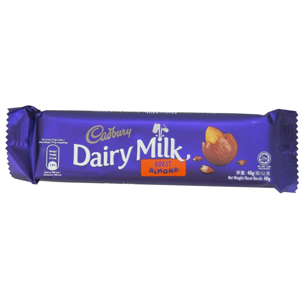 Cadbury Dairy Milk Chocolate Bar Roast Almond 40g Shopee Philippines