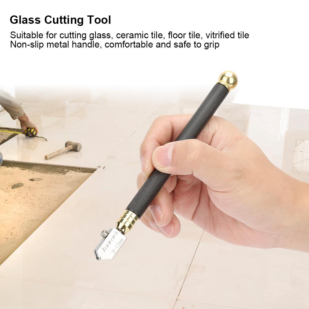6-Wheel Steel Glass Cutter Tile Grip Cutting Craft Tool Wooden Handle