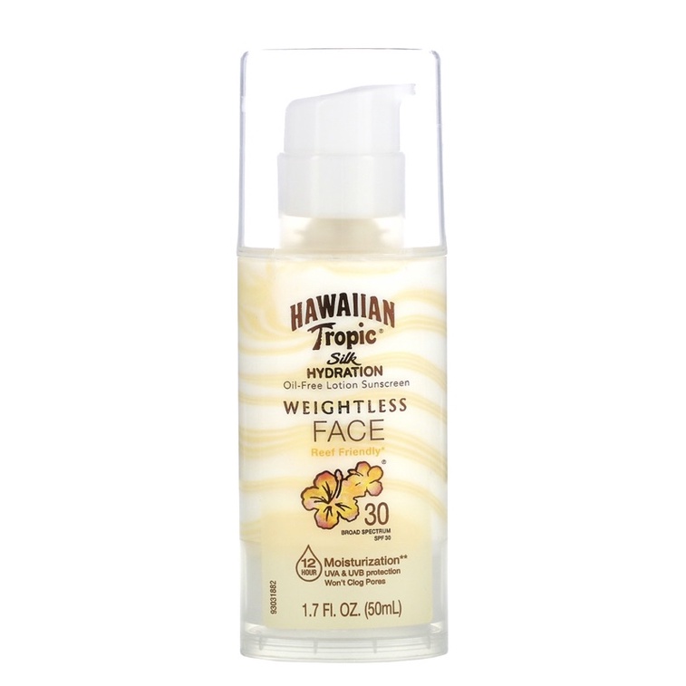 Hawaiian Tropic, Silk Hydration, Weightless Face, OilFree Sunscreen