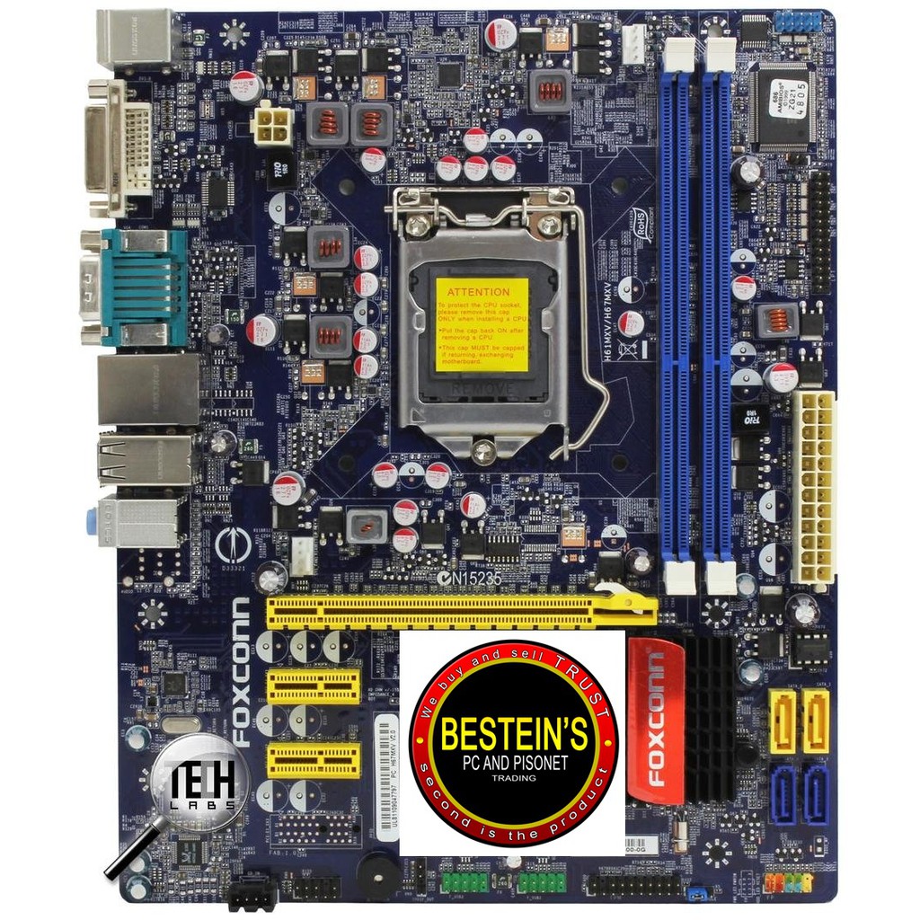 MOTHERBOARD, Foxconn H61MXV - motherboard - micro ATX - LGA1155 Socket ...