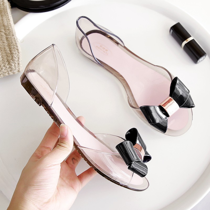clear plastic wedge shoes