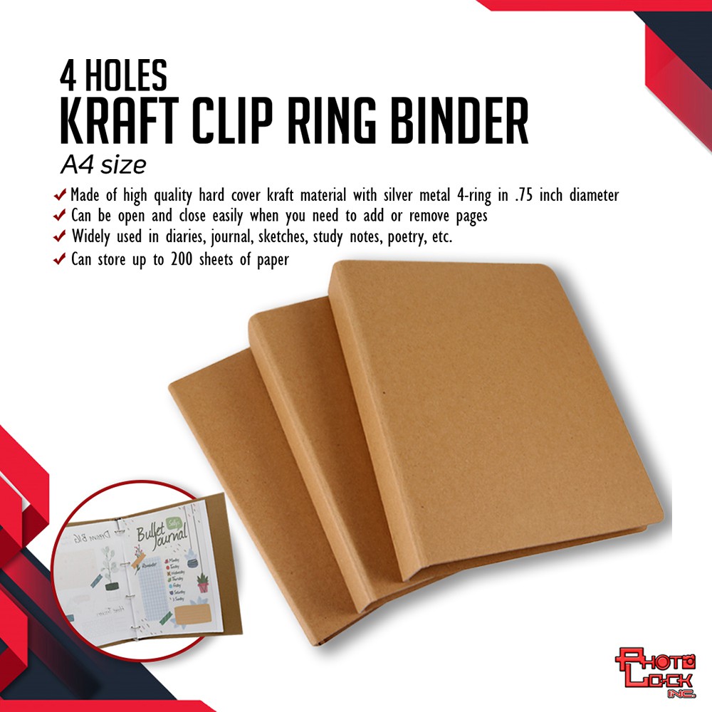 A4 Size Kraft Binder 4 Hole A6 Size Kraft Binder 6 Holes Shopee