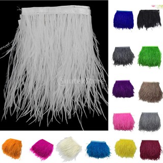 Multicolor Ostrich Feather Fringe Trim for DIY Crafts/Millinery 10-15cm