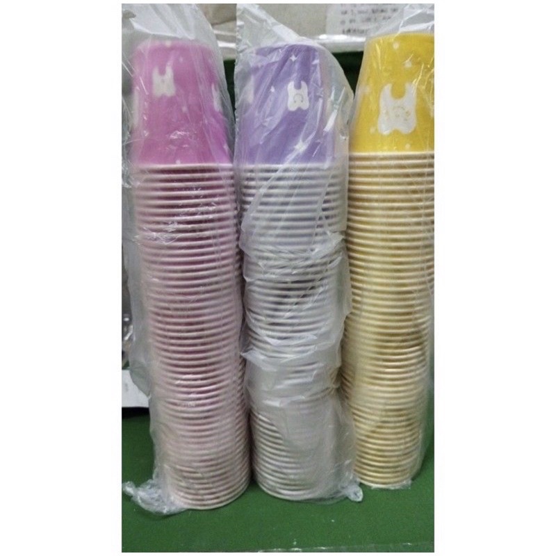 disposable dental paper cups cup 50 pieces per pack (yellow violet