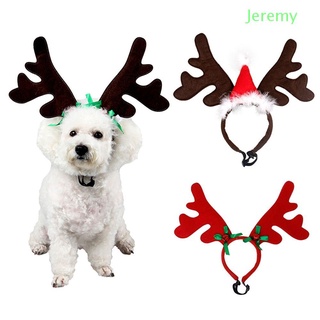 JEREMY1 Reindeer Christmas Decorations Elk Antlers Pet  Supplies Dog Cat Headband Deer Horn Cosplay Party Costume Dress Up  Product Puppy  Kitten Accessories Hat Apparel Headwear