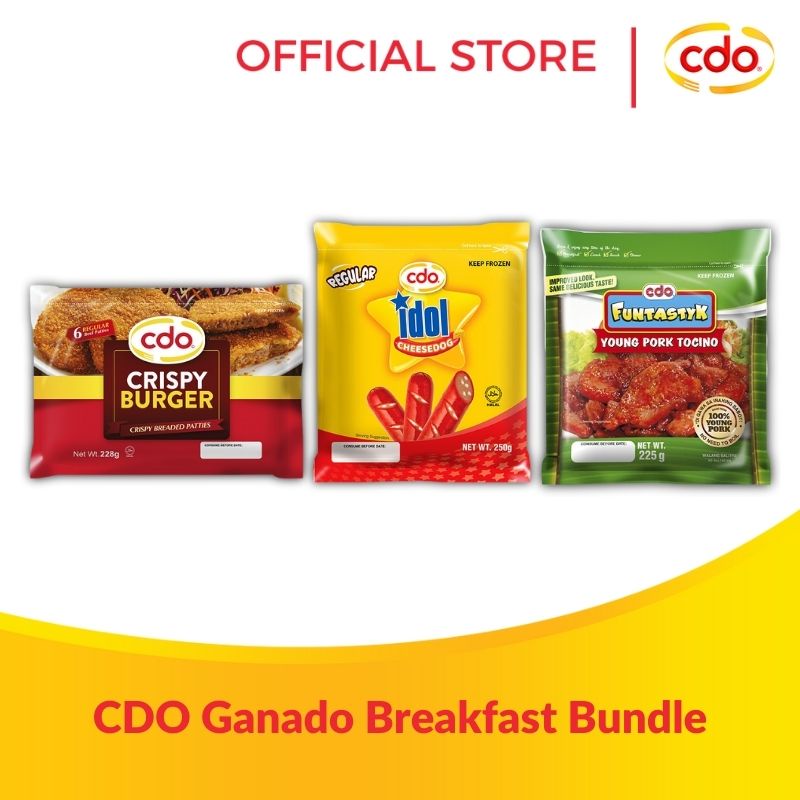 CDO GANADO Breakfast Bundle (YP Tocino 225g + Crispy Burger 228g + IDOL