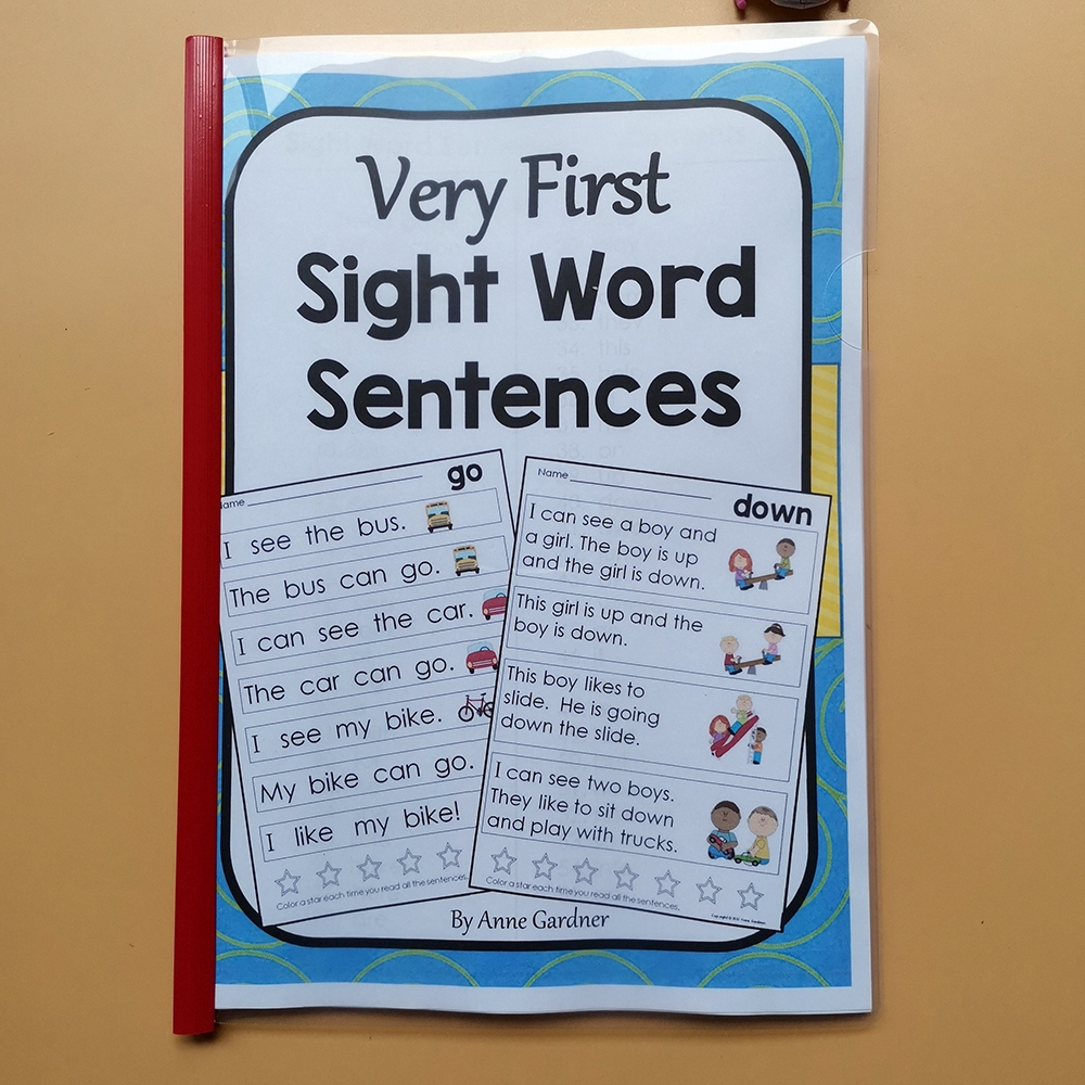 Child english homework very first sight word sentence interactive