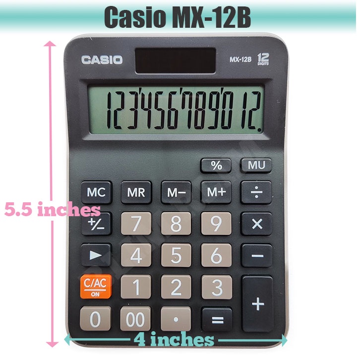 Casio Calculator MX12B Two Way Power 12 Digits Shopee Philippines