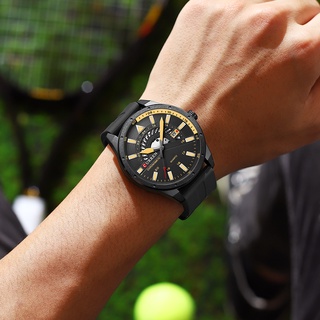 CURREN Men's Watches Original Brand Fashion Casual Business Sports Rubber Quartz Waterproof 8421 XC #7