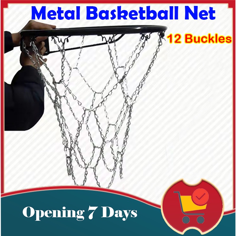 Metal Chain Basketball Hoop Ring Net Outdoor Sport Hanging Basket Game Backboard 