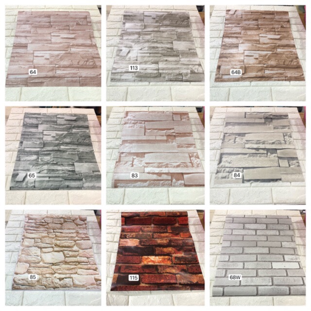 3D bricks wood waterproof wall paper DIY Pvc Wallpaper self adhesive