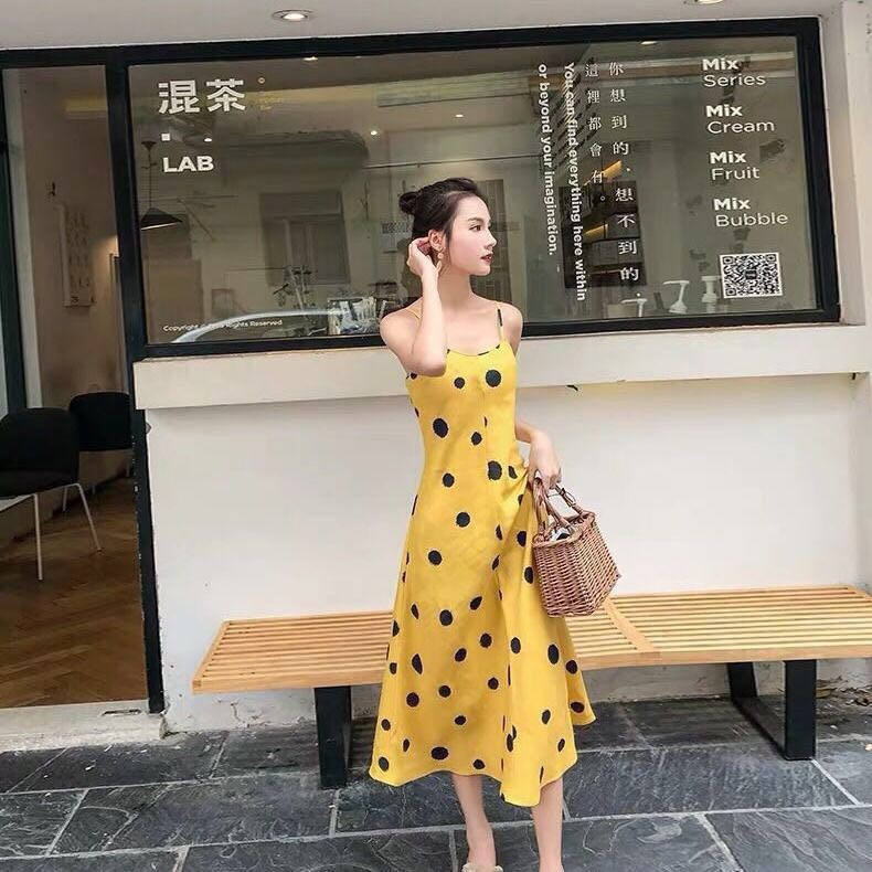 polka dot strap dress