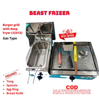 Burger grill with deep fryer 12X12
