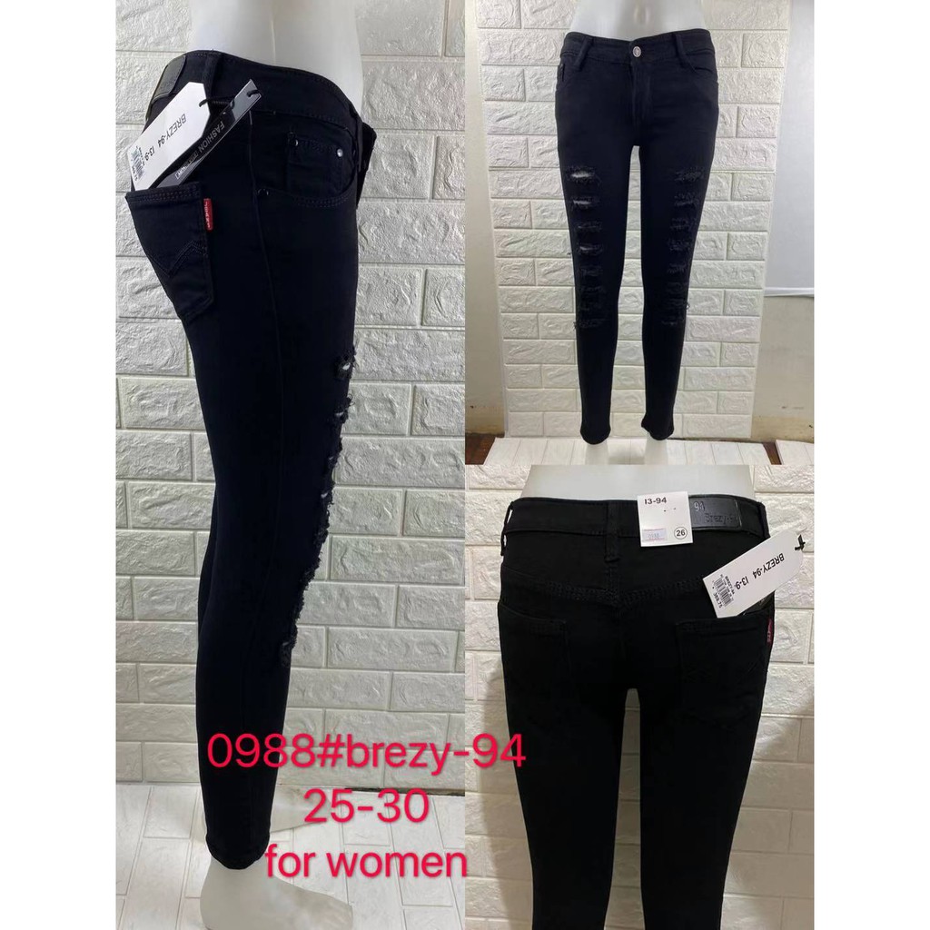 black ripped pants womens