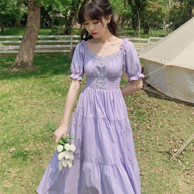 purple summer maxi dress