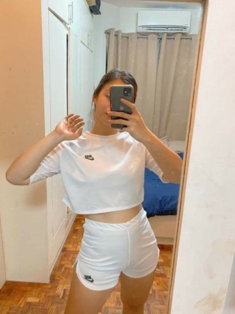nike shorts and crop top
