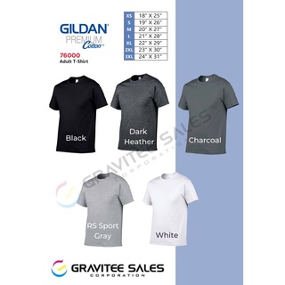 GILDAN Premium Cotton 76000 Adult T-shirt (White,Black,Dark Heather, Charcoal,RS Sport Gray) #10