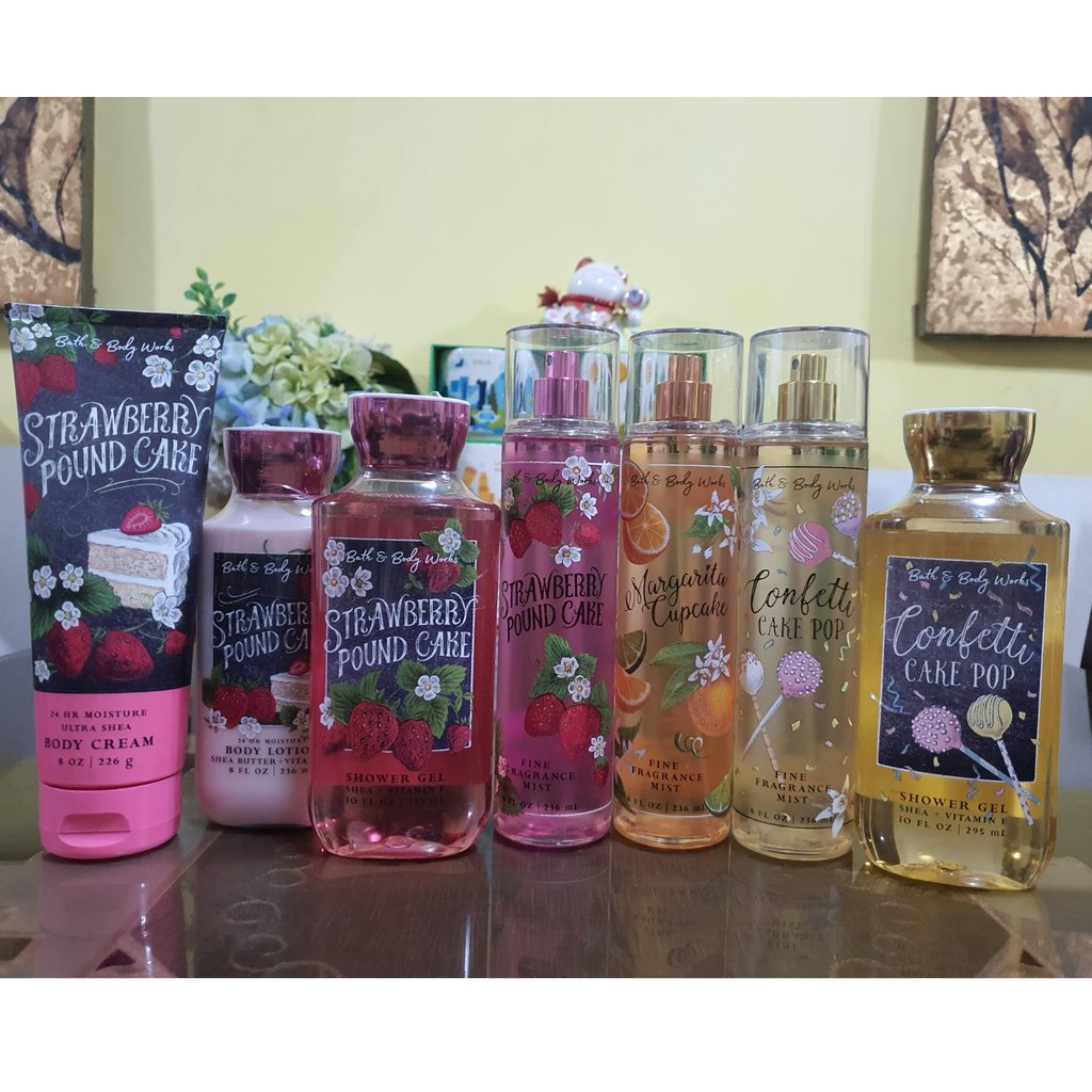 Bath and Body Works Strawberry Pound Cake, Confetti Cake