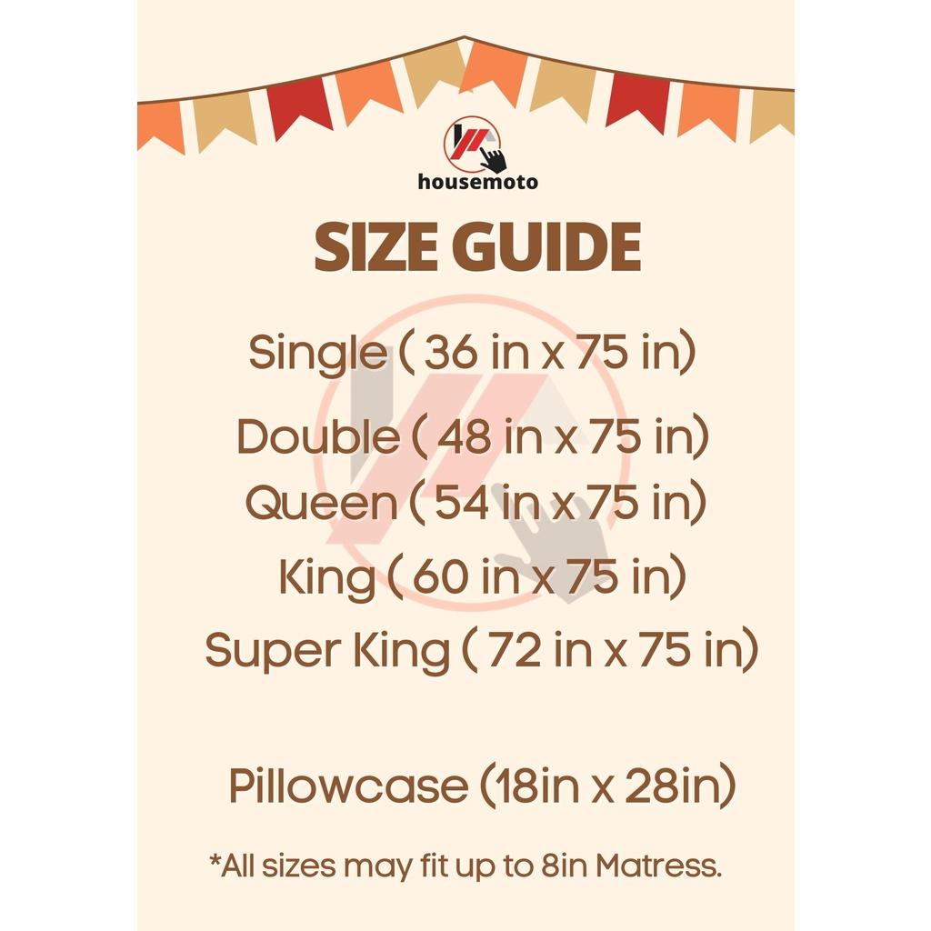 Housemoto-PREMIUM CANADIAN 3in1PLAIN BEDSHEET(1-FittedSheet+2Pillowcase)PRESKO,MAKAPAL