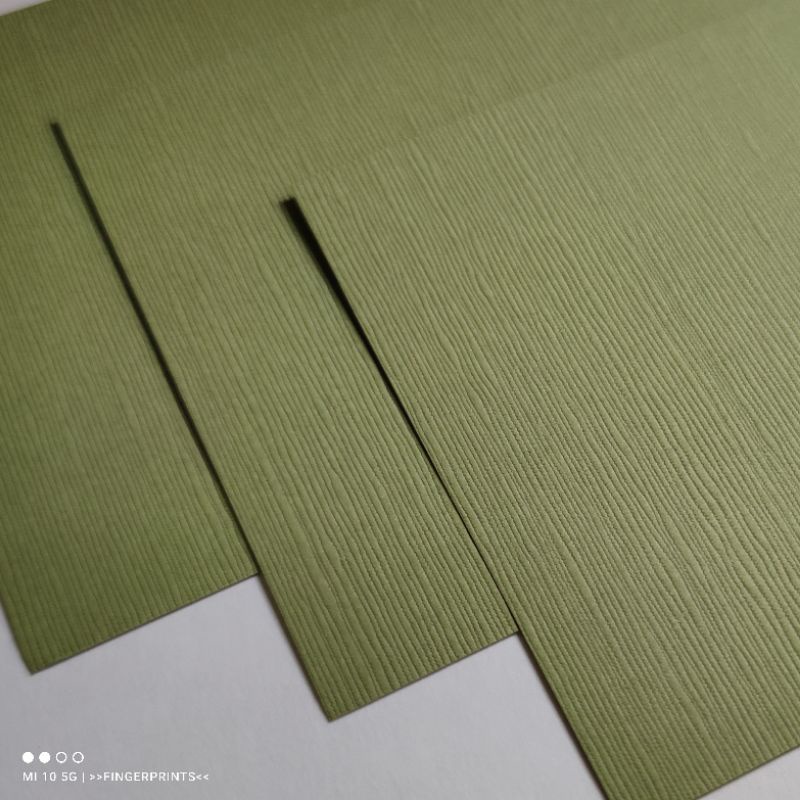 10 sheets MOSS GREEN / SAGE GREEN LINEN TEXTURED CARDSTOCK PAPER 140gsm