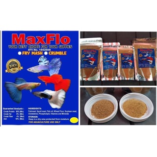 Maxflo Crumble or Fry Mash Guppy Fish Feed