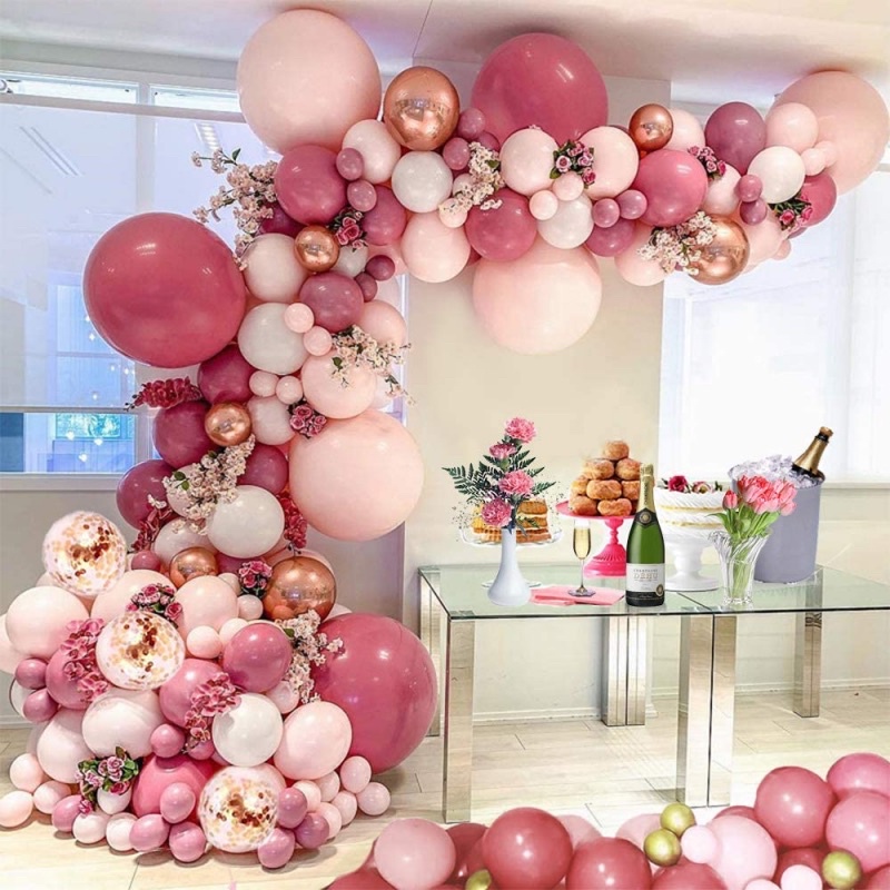 Dusty Pink Pastel Sweet Seventeen Birthday Party Balloon Decoration Set ...