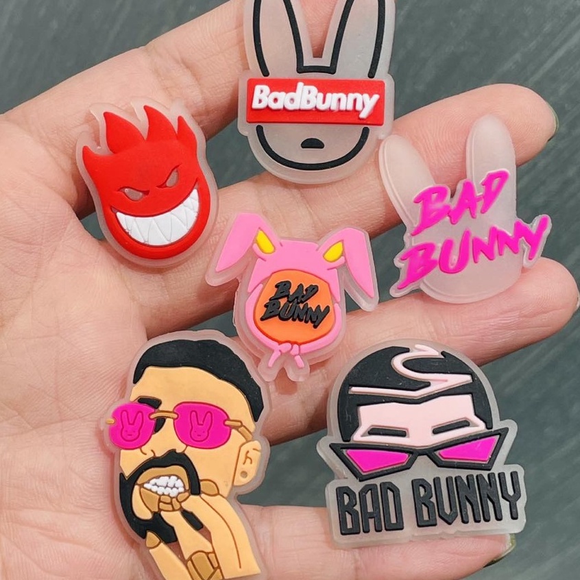 Bad bunny Glow in the Dark Crocs Jibbitz pins charm High quality