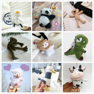 Cute Plush Keychain Pendant Bag Accessories Ins Style Schoolbag Pendant Dinosaurs, Cute Ducks, Bears, Frogs, Etc. Holiday or Birthday Gifts