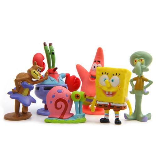 6pcs/set SpongeBob Squarepants Patrick Star Squidward Tentacles Action ...