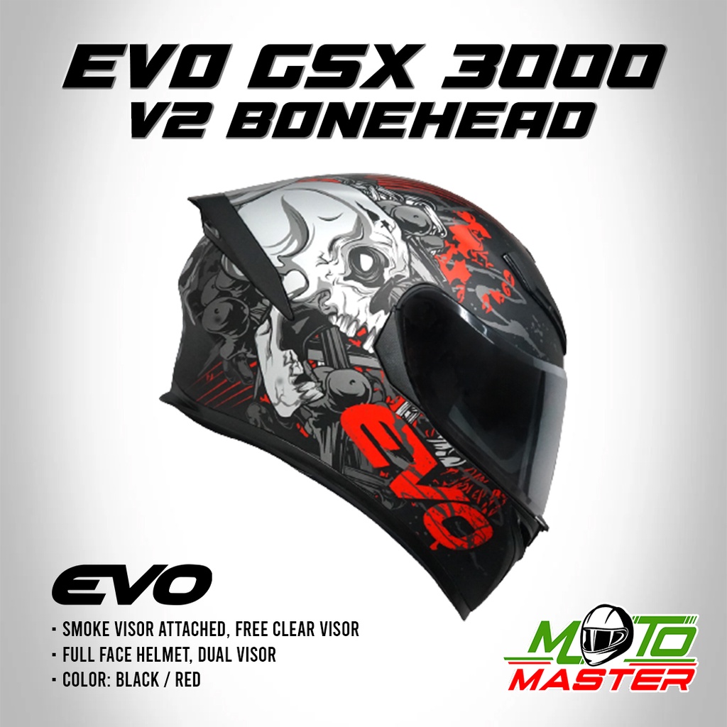 EVO GSX 3000 v2 Bonehead Full Face Dual Visor Helmet Shopee Philippines