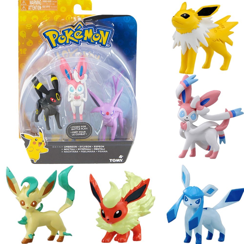 Takara Tomy Pokemon Action Pose Figure 3 Pack - Jolteon Vaporeon ...