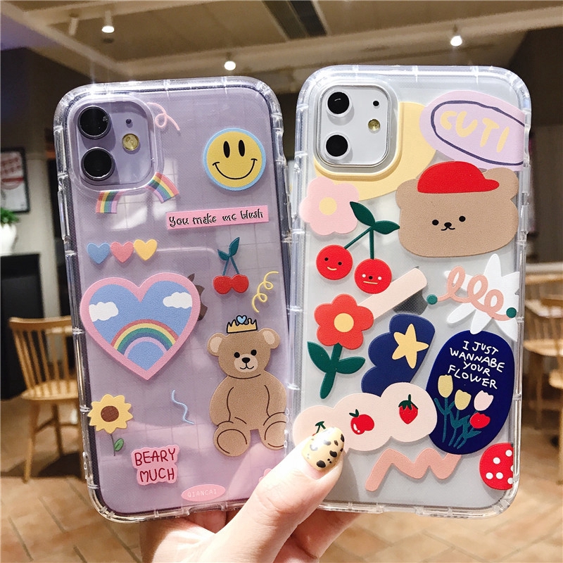 {yiyue} Cartoon Bear Phone Case For Apple iphone 11 Soft TPU Back Cover ...