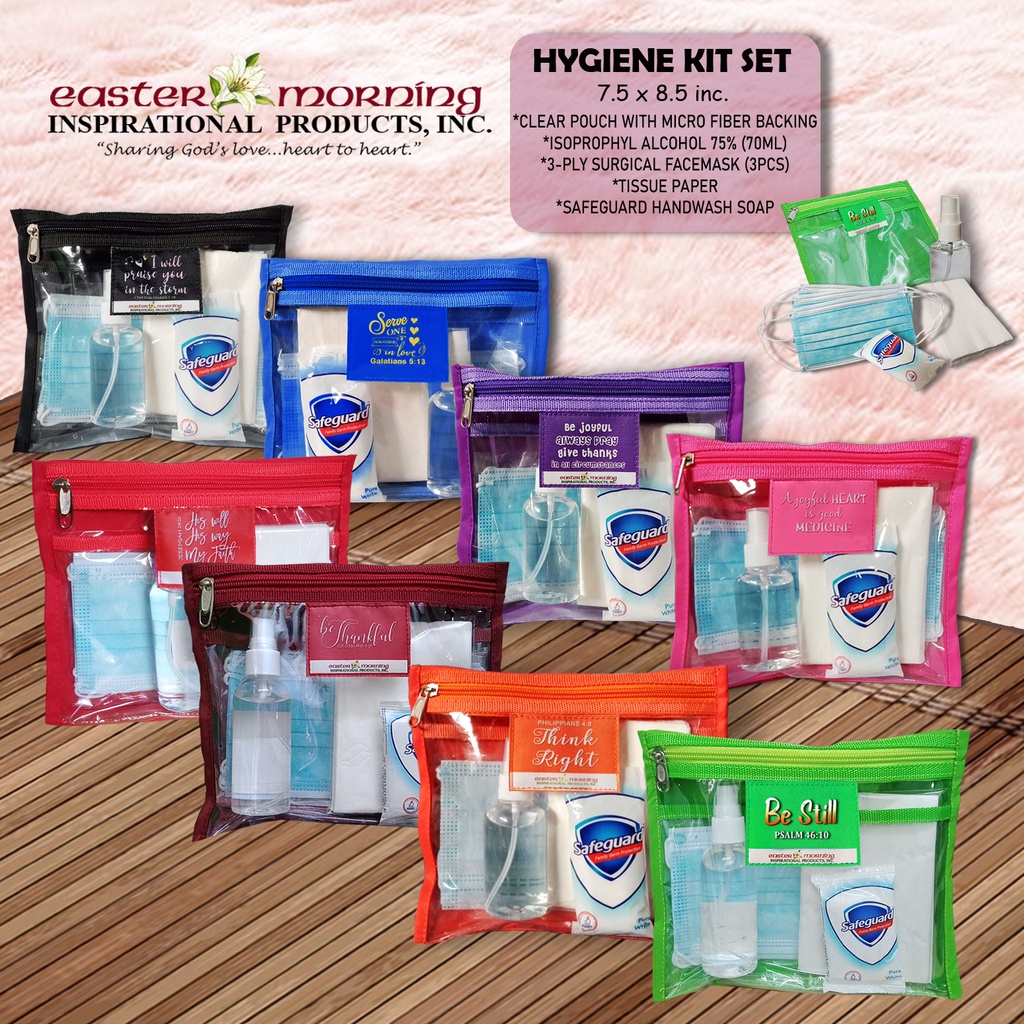 Hygiene Kit with Set; New Normal Hygiene Kit; Sanitary Kit in Clear