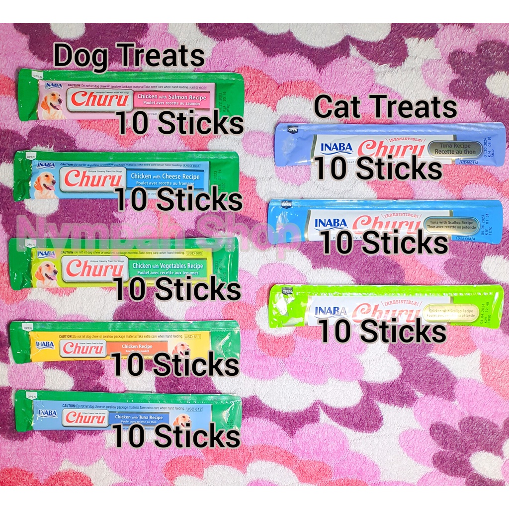 Ciao Inaba Churu Wet Cat/Dog Treats 14g, 20g x 10 Sticks
